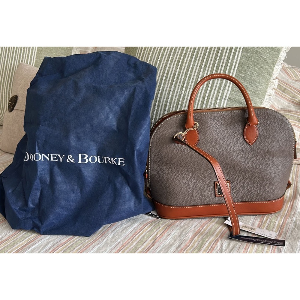 Dooney & Bourke Gray and Brown Satchel - Picture 2 of 2